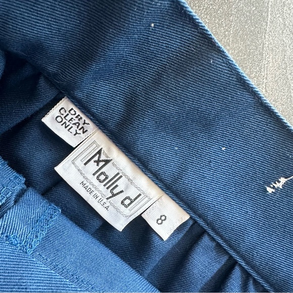 VTG 70s 80s Retro Blue Button Front Cotton Midi Maxi Skirt - Picture 9 of 10